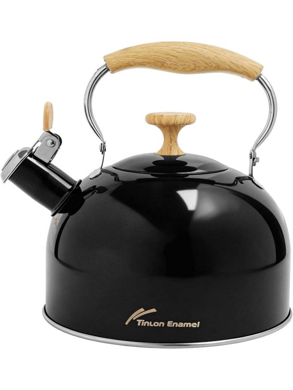 Black Stainless Steel Whistling Tea Kettle 2.4L Stovetop Induction Gas Handle